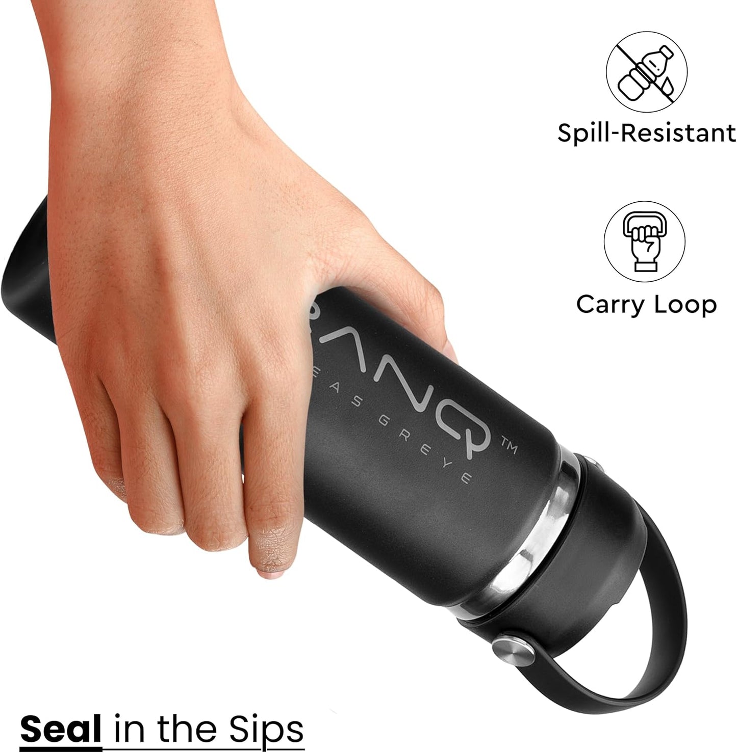 DRANQ 40 Oz Stainless Steel Insulated Water Bottle – Leakproof & BPA-Free