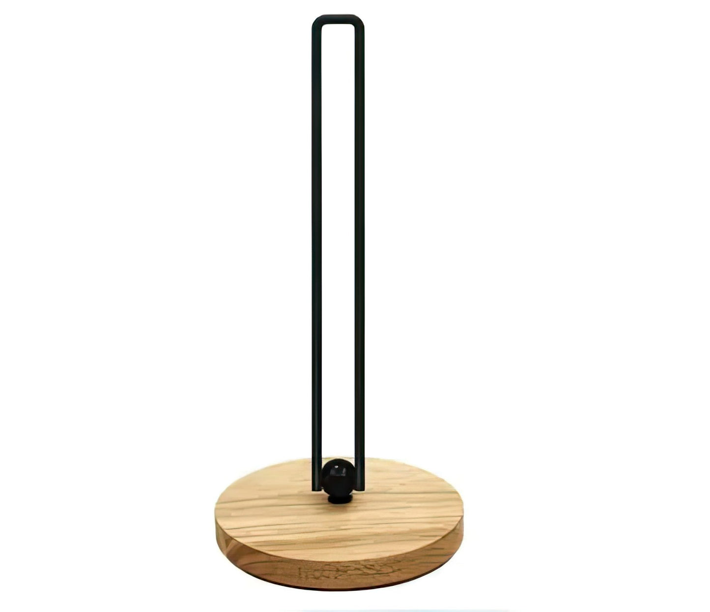 Modern Countertop Paper Towel Holder –Wood & Metal Stand with Non-Slip Base