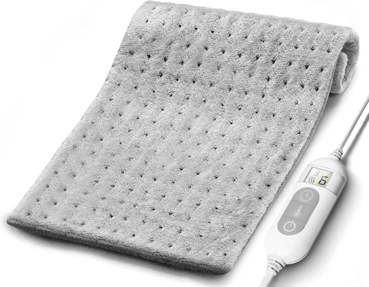 12" x 24" Electric Heating Pad for Pain Relief – 6 Heat Levels, Auto-Off, Soft Flannel, Washable