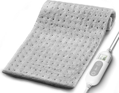 12" x 24" Electric Heating Pad for Pain Relief – 6 Heat Levels, Auto-Off, Soft Flannel, Washable
