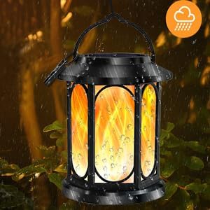 2pk Solar Outdoor Flickering Flame Lanterns – Waterproof Hanging Light for Garden & Patio