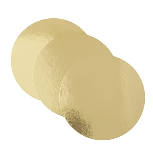 3pk Gold Round Cake Boards – 10” Greaseproof Disposable Cake Display Plates