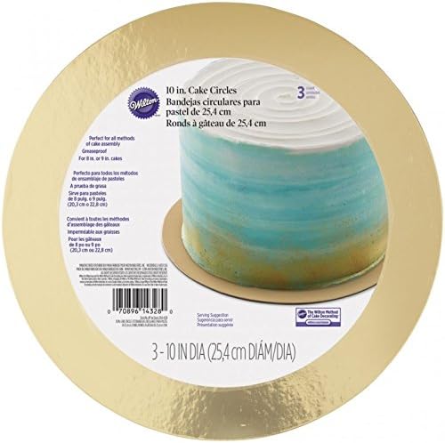 3pk Gold Round Cake Boards – 10” Greaseproof Disposable Cake Display Plates