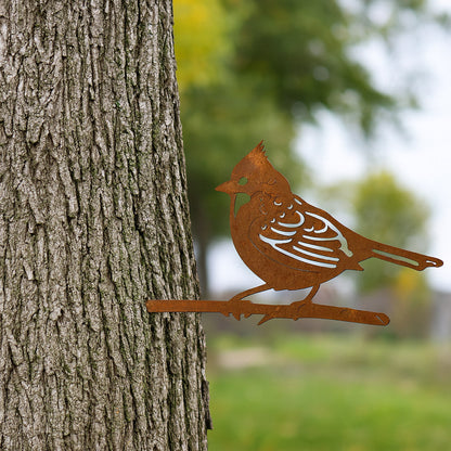 Rustic Metal Bird Silhouette Tree Stakes – Choose Your Style