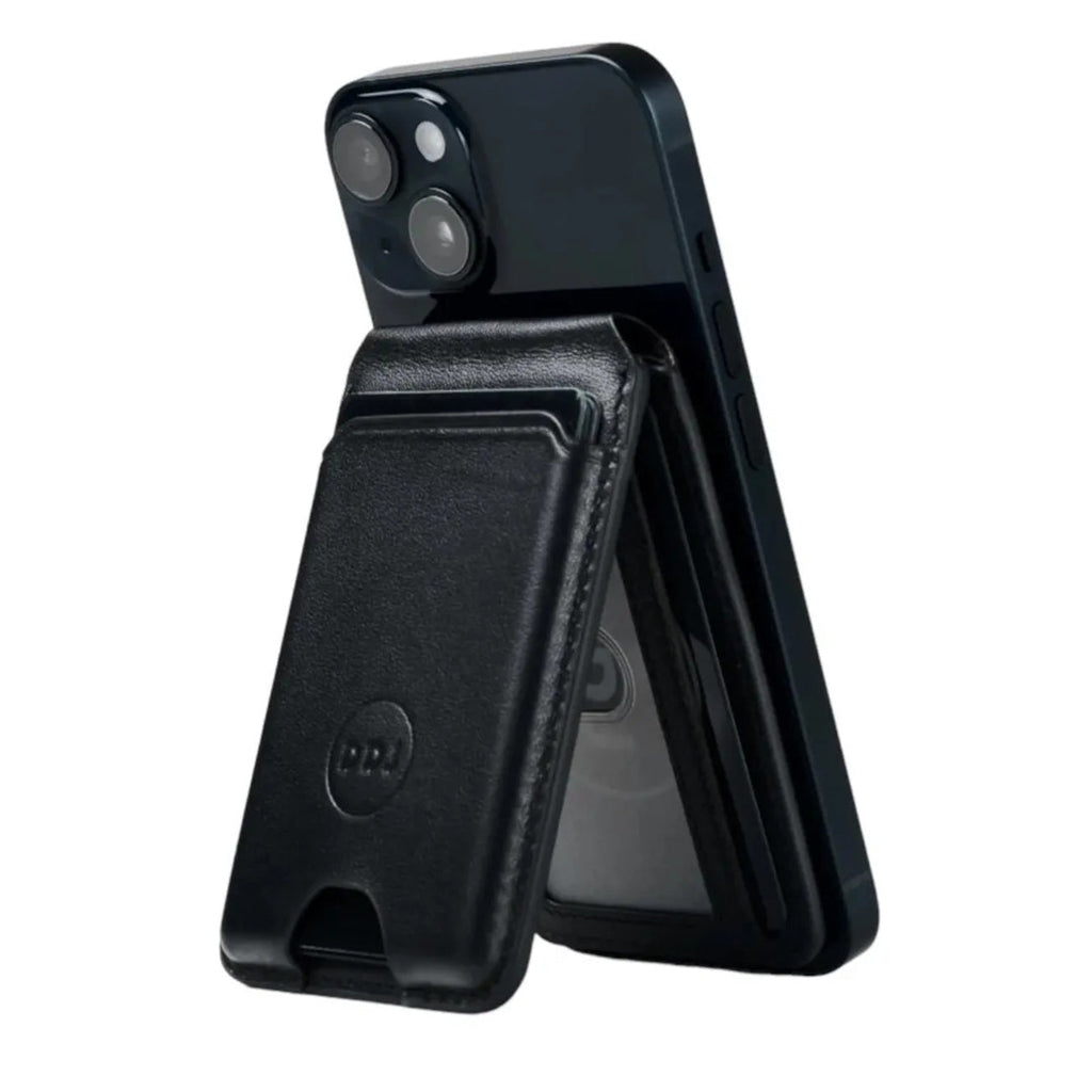 DDJ Leather Bifold MagSafe Wallet – RFID Blocking, Phone Stand, Slim Profile