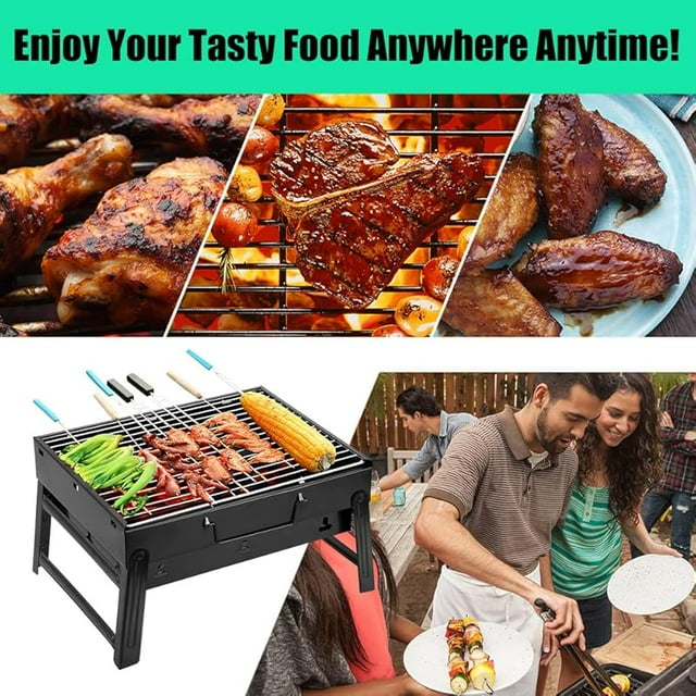 Portable Foldable Charcoal BBQ Grill – Compact Outdoor Camp Smoker