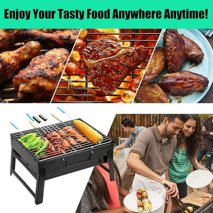 Portable Foldable Charcoal BBQ Grill – Compact Outdoor Camp Smoker