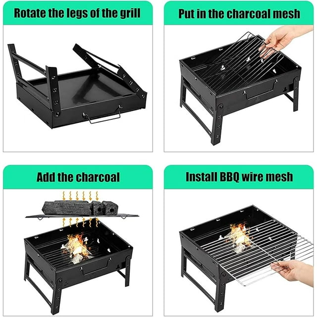 Portable Foldable Charcoal BBQ Grill – Compact Outdoor Camp Smoker