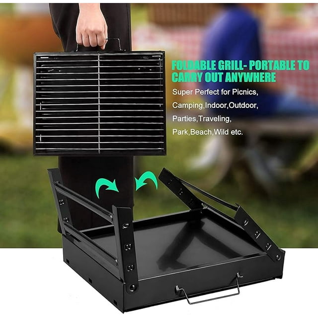 Portable Foldable Charcoal BBQ Grill – Compact Outdoor Camp Smoker