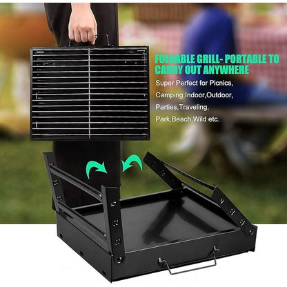 Portable Foldable Charcoal BBQ Grill – Compact Outdoor Camp Smoker