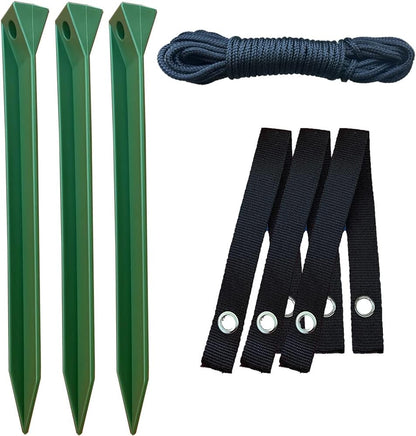 Heavy Duty Tree Stake Kit – 3 x 12" Stakes, Straps & 30ft Rope
