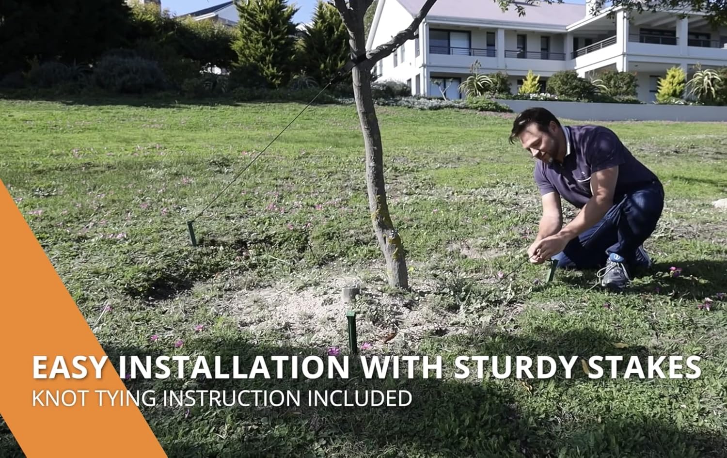 Heavy Duty Tree Stake Kit – 3 x 12" Stakes, Straps & 30ft Rope