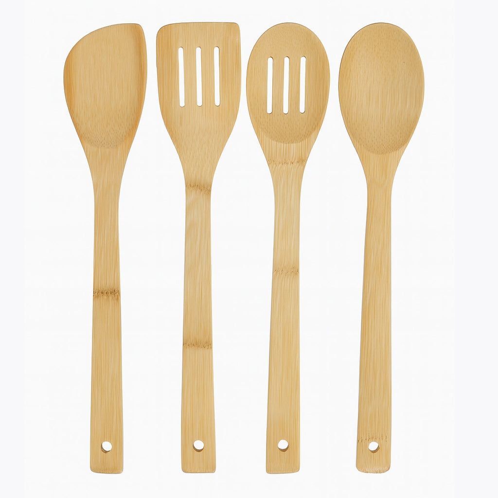 Smart Chef Bamboo Cooking Utensils – 4pc Eco-Friendly Kitchen Tool Set