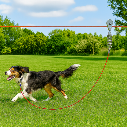 Dogit Overhead Dog Trolley – 50ft Red Pet Cable Leash System