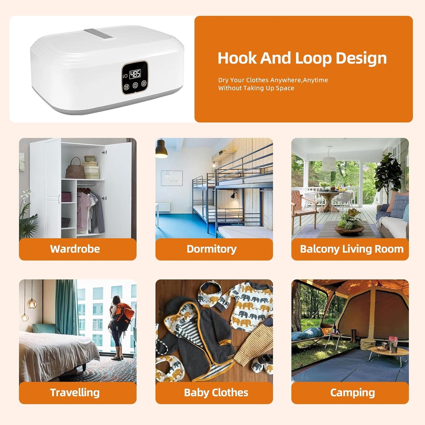 Portable Mini Clothes Dryer with Remote – UV Cleaning & Folding Hangers