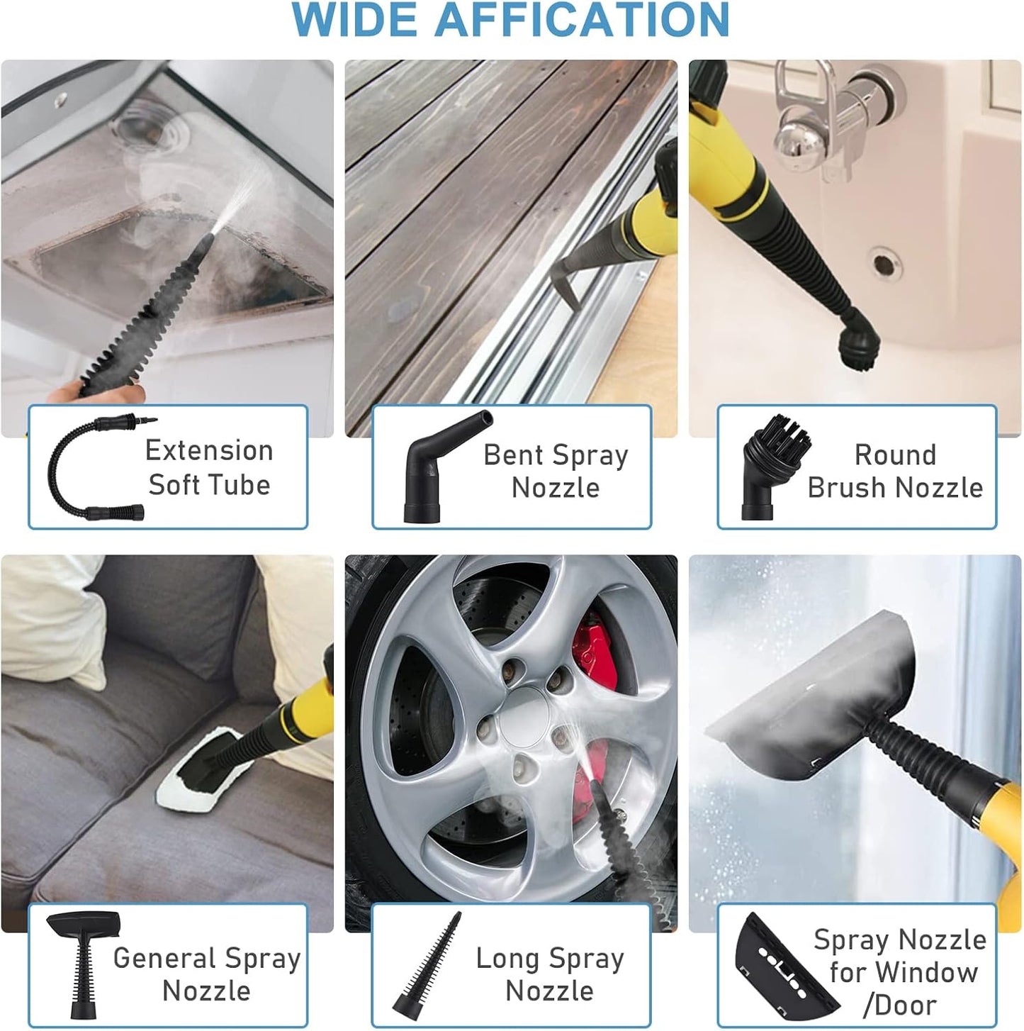 Handheld Pressurized Steam Cleaner – 1200W High Temp – 10 Accessories