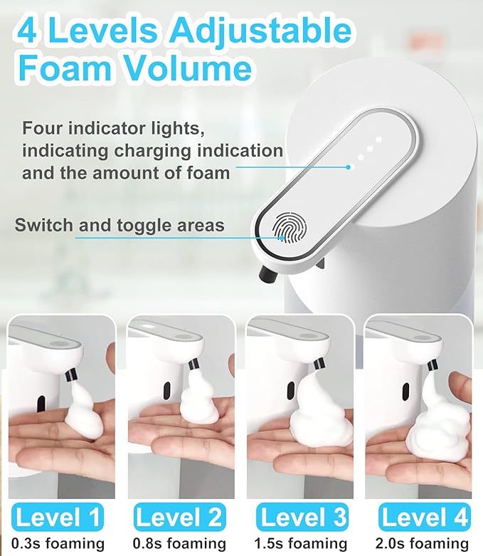 Automatic Foam Soap Dispenser – Touchless, Wall-Mountable, USB Rechargeable
