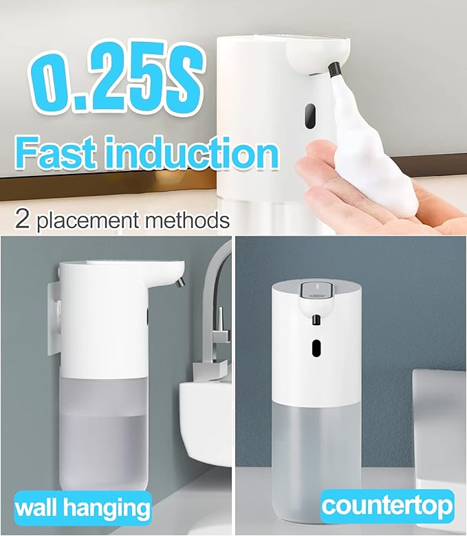 Automatic Foam Soap Dispenser – Touchless, Wall-Mountable, USB Rechargeable