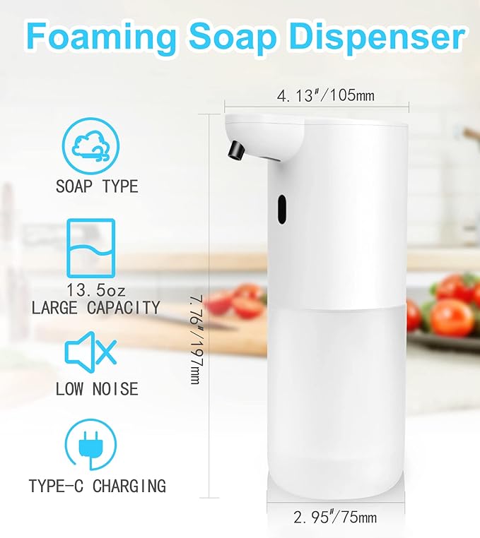 Automatic Foam Soap Dispenser – Touchless, Wall-Mountable, USB Rechargeable