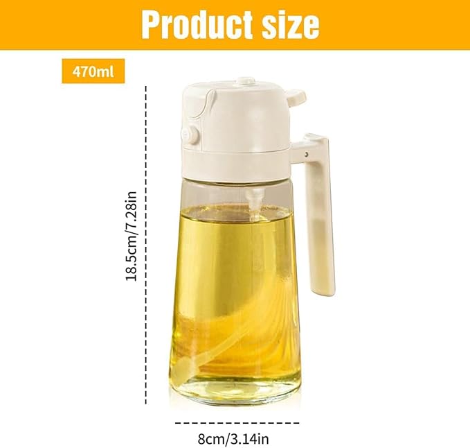 2-in-1 Oil Dispenser & Sprayer – Dual Mode Olive Oil Bottle