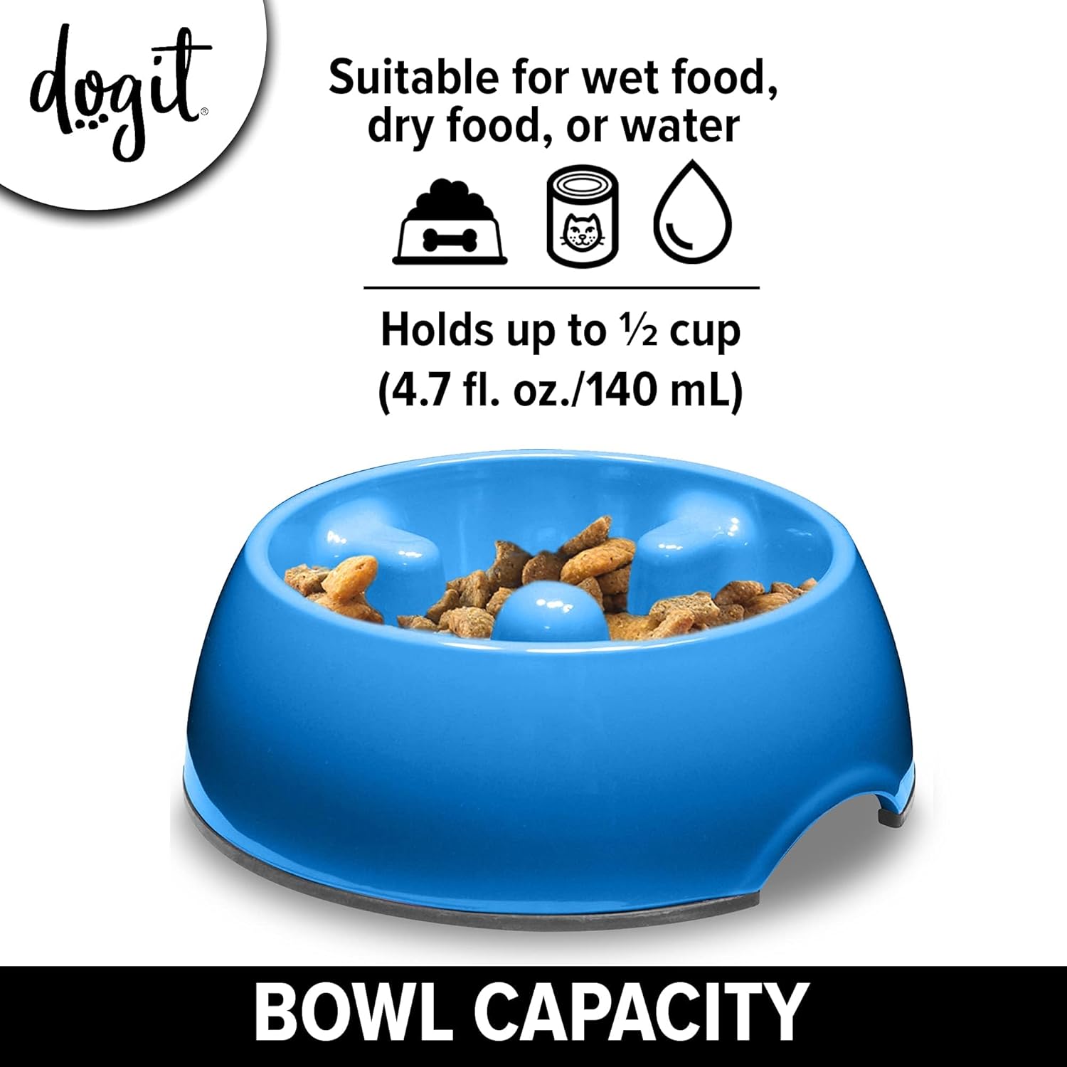 Dogit Go Slow Anti-Gulping Dog Bowl – For XS Dogs
