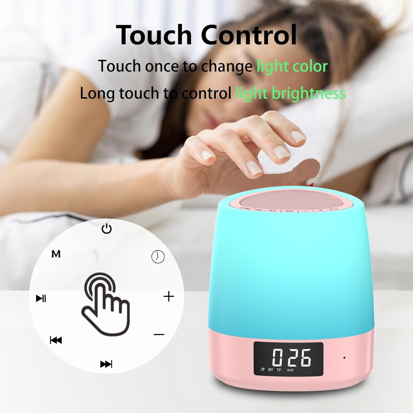 White Noise Machine with Bluetooth & Night Light – 34 Soothing Sounds, Sleep Timer