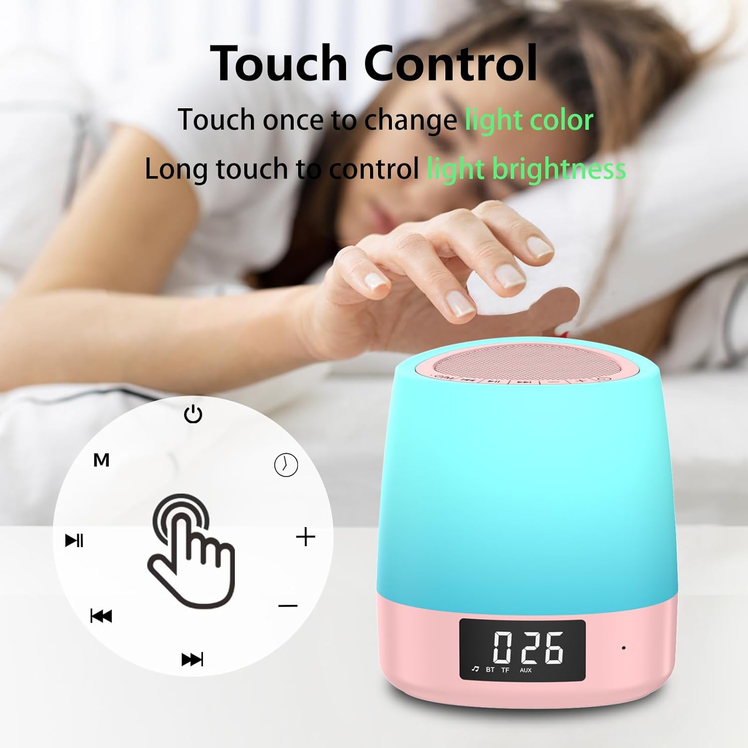 White Noise Machine with Bluetooth & Night Light – 34 Soothing Sounds, Sleep Timer