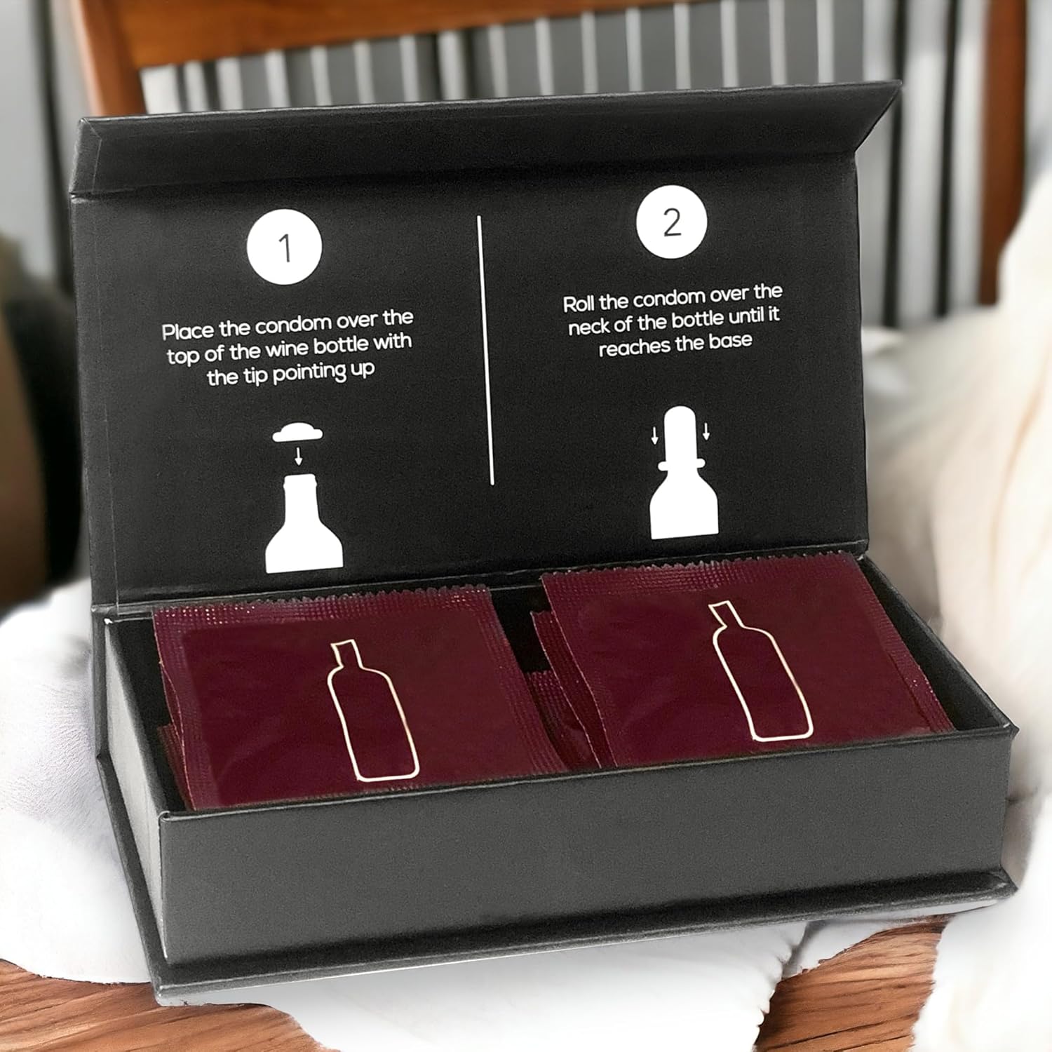 6pk Condom Style Wine Bottle Stoppers – Funny, Giftable Reusable Wine Seals