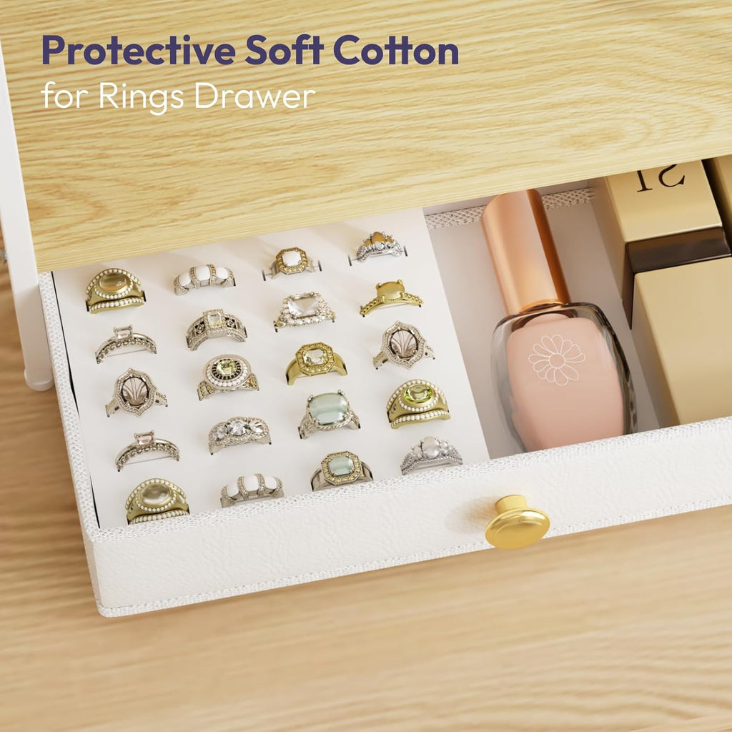 Earring Holder Organizer – 7-Tier Jewelry Stand with Drawer, Necklace Hooks & Watch Rods