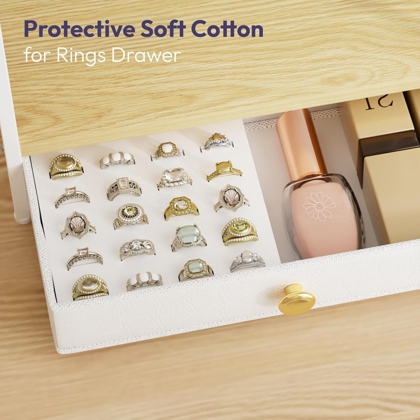 Earring Holder Organizer – 7-Tier Jewelry Stand with Drawer, Necklace Hooks & Watch Rods