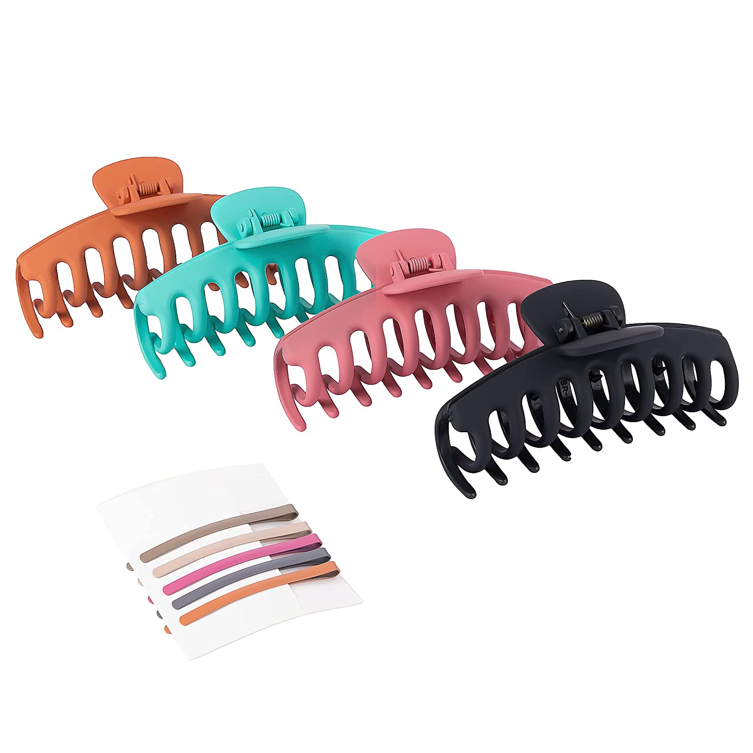 9pc Hair Claw Clips & Hair Pins Set – Non-Slip Matte Grip For All Hair Types