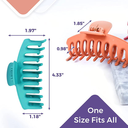 9pc Hair Claw Clips & Hair Pins Set – Non-Slip Matte Grip For All Hair Types