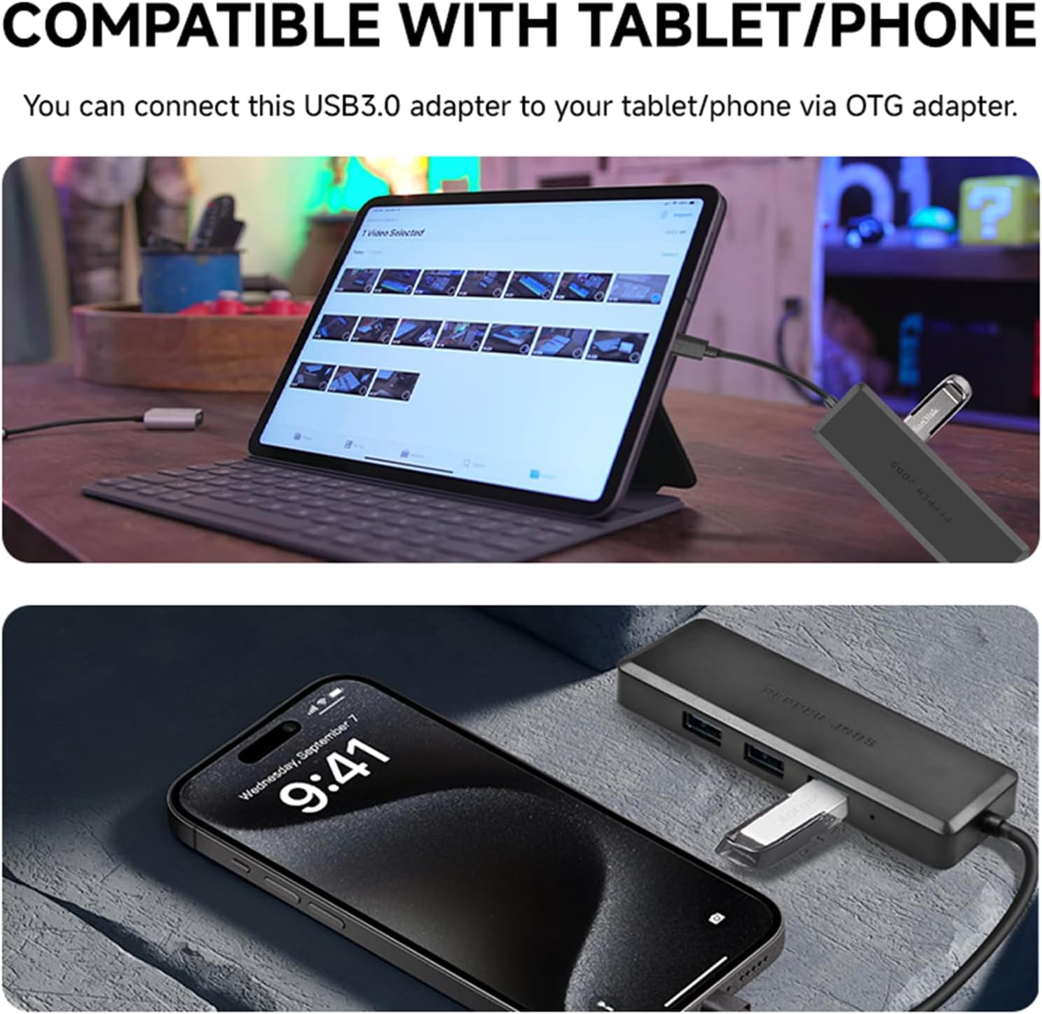 USB-C Hub 4-Port Docking Station – High-Speed 5Gbps USB 3.0 Adapter for MacBook, iMac, Surface, and More