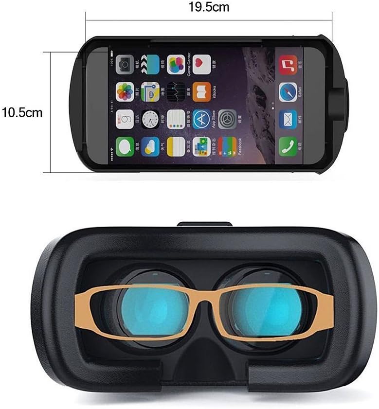 Virtual Reality Headset for iPhone & Android – 360° Adjustable VR Glasses with Head Strap