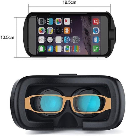 Virtual Reality Headset for iPhone & Android – 360° Adjustable VR Glasses with Head Strap
