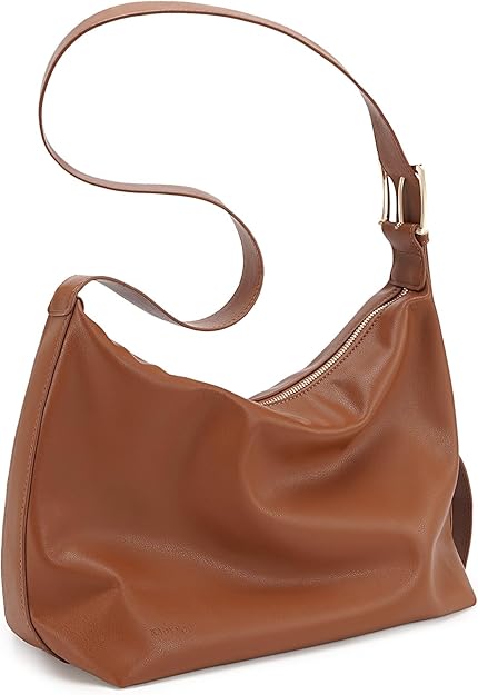 Vegan Leather Hobo Shoulder Bag – Slouchy Crossbody Tote Purse for Women