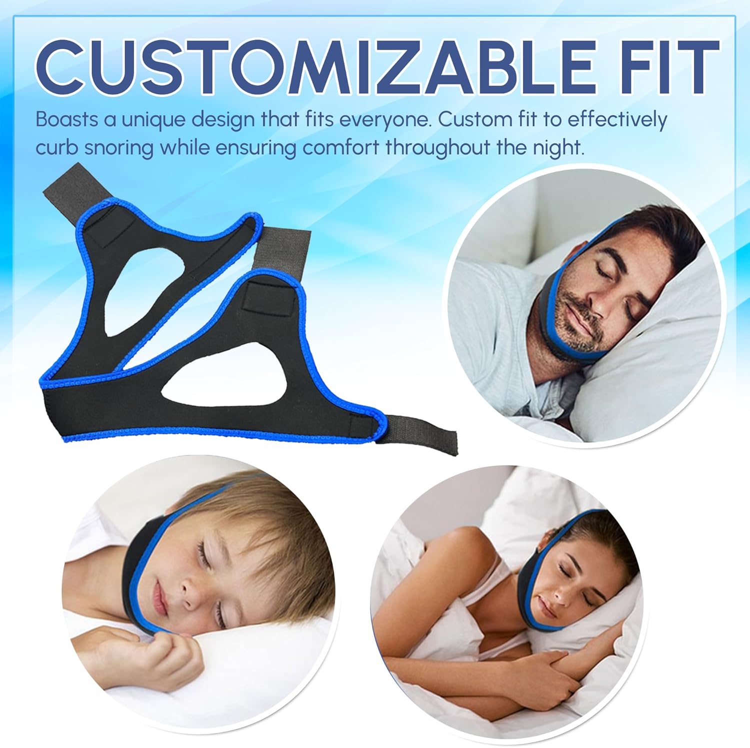 Adjustable Anti Snoring Chin Strap – Breathable CPAP Sleep Aid