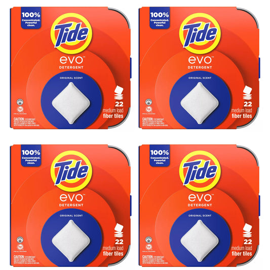 4pk Tide Evo Original Laundry Detergent Tiles – 88 Pods Total