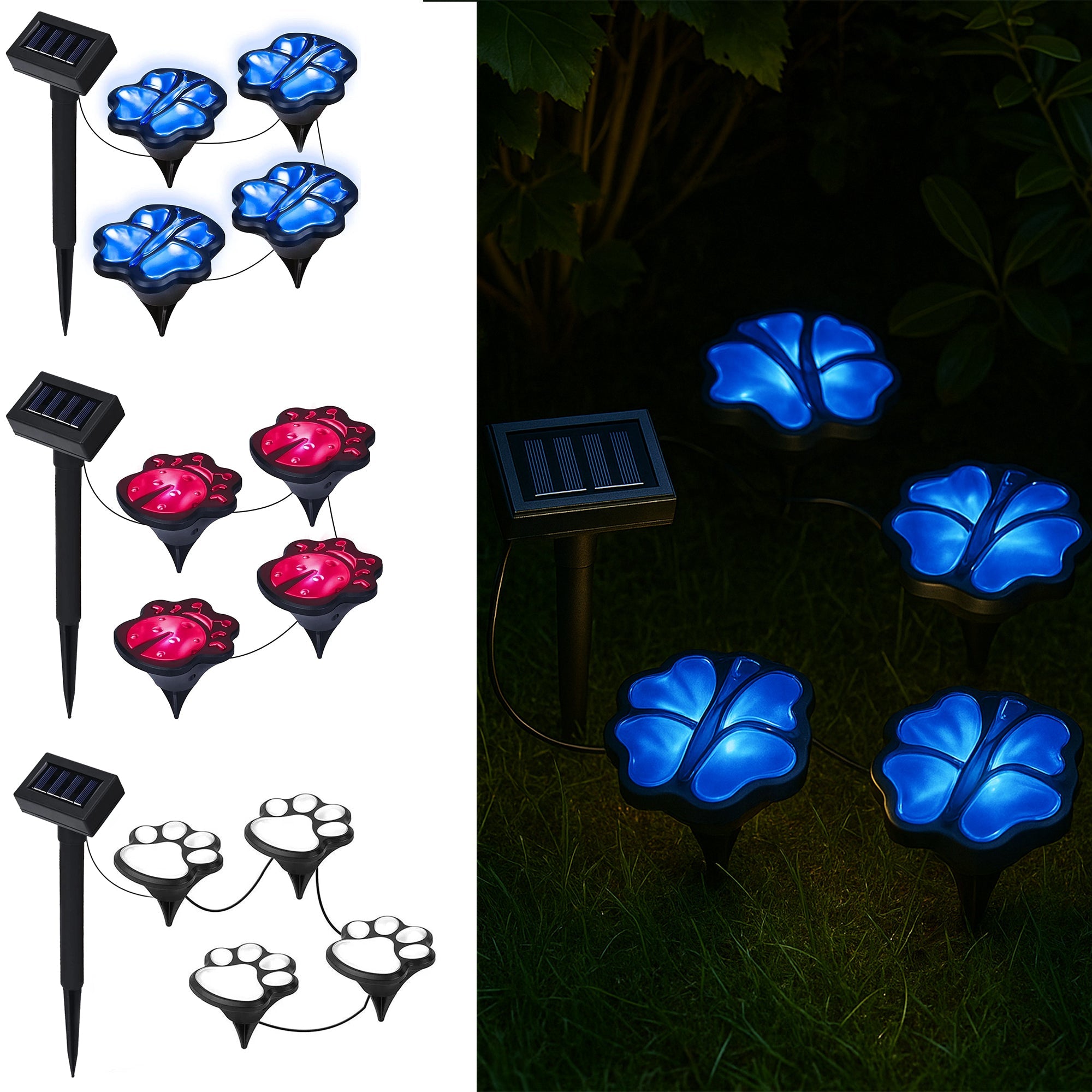 Whimsical Solar Garden Lights – Set of 4 Decorative Outdoor Pathway Lights