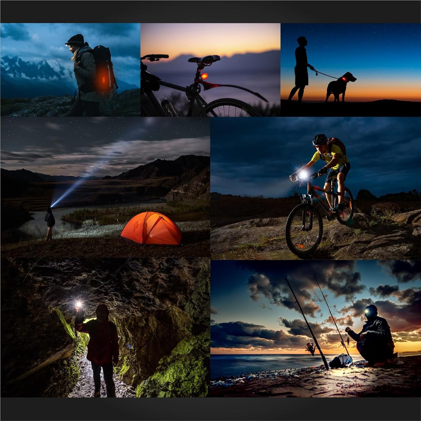 1600 Lumens Bike Headlight & Taillight Set – USB Rechargeable, Waterproof, 10 Modes