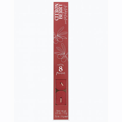 8pk Scented Tea Light Candles – Natural Oils, Choose Scent