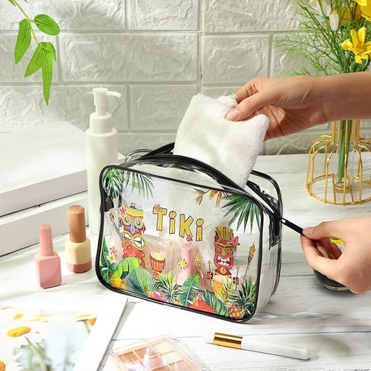 Tiki Makeup Bag – Waterproof PVC Cosmetic & Toiletry Organizer