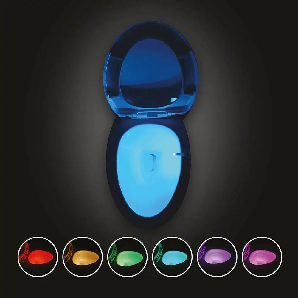 LED Toilet Bowl Light – 6 Color Modes, Motion Activated, Fits Most Toilets