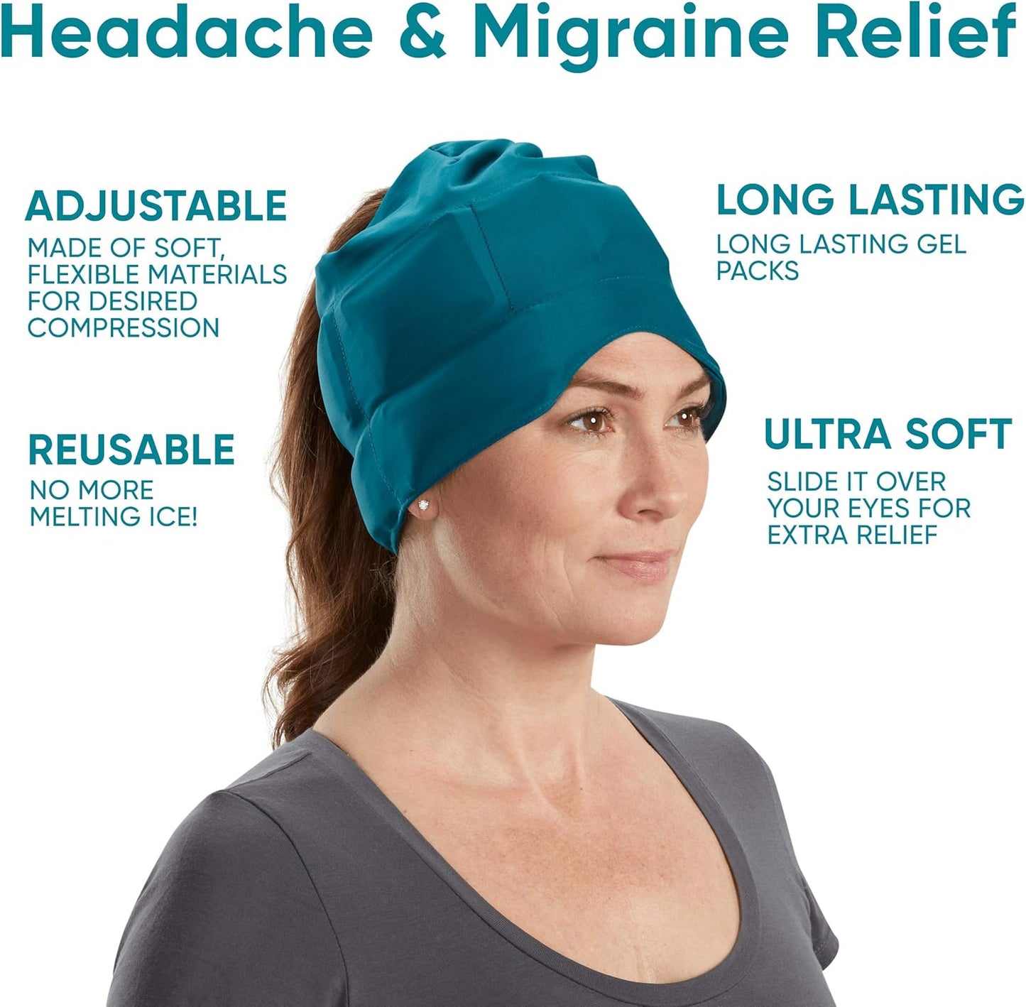 Aculief Migraine Relief Ice Cap – Cold Therapy Hat for Headaches