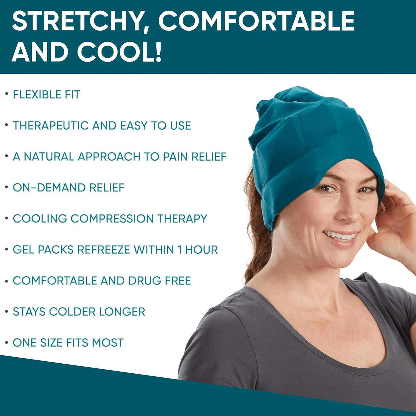 Aculief Migraine Relief Ice Cap – Cold Therapy Hat for Headaches