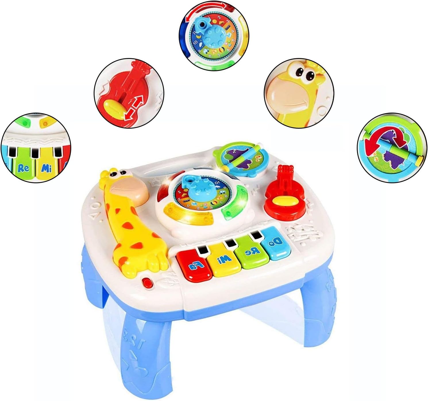Musical Learning Table – Turn-Knob Sound Toy with Cute Animals