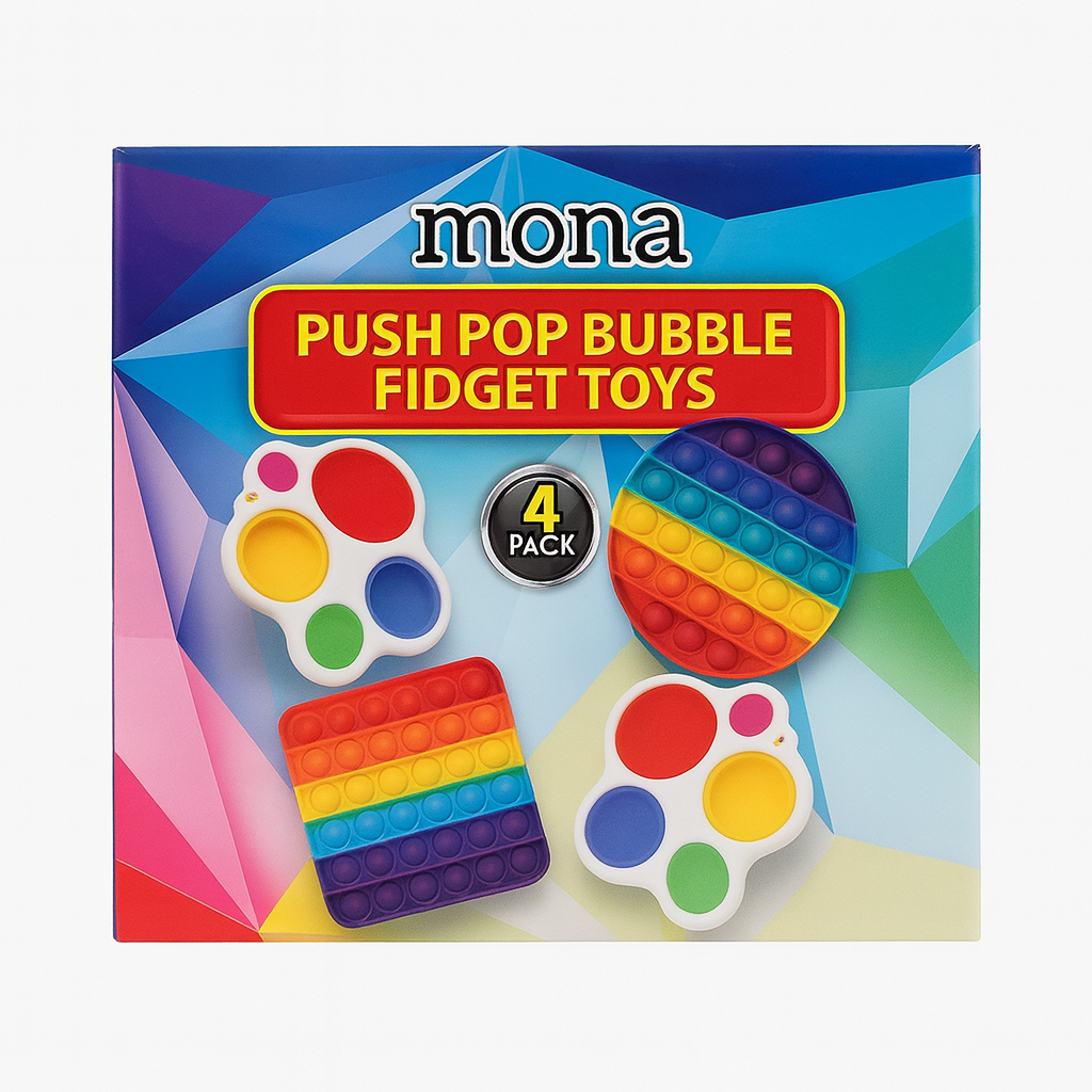 4pk Mona Push Pop Simple Dimple Bubble Sensory Toys