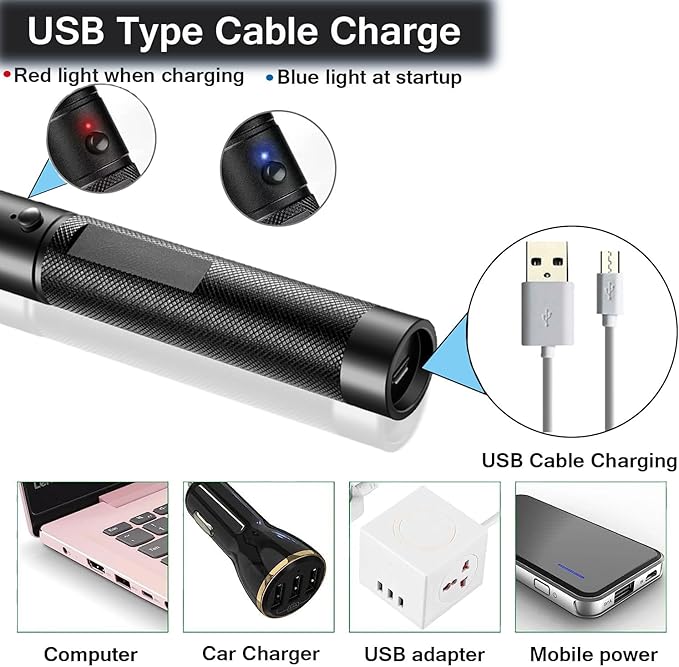 Green High-Power Laser Pointer – Long-Range, USB-Rechargeable, Aluminum Alloy Body