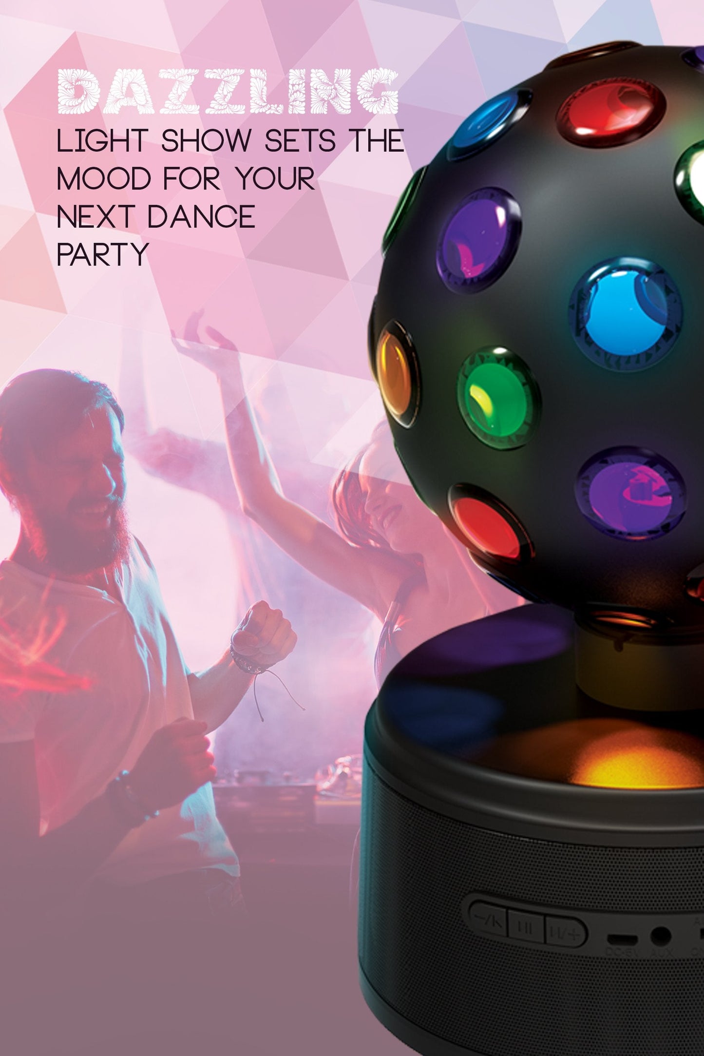 Sharper Image Bluetooth Disco Ball Speaker with LED Lights