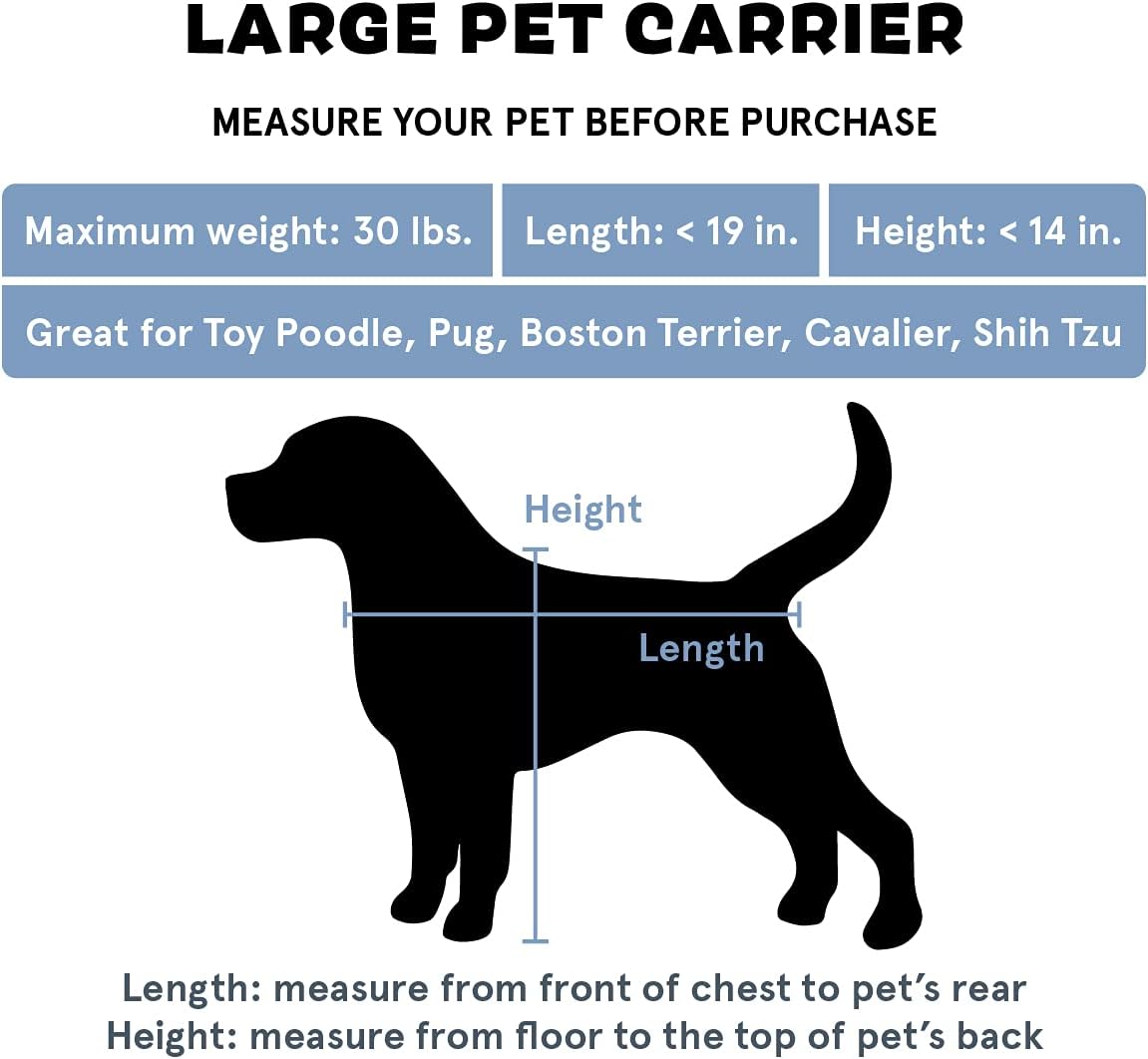 BarkBox Large Dog Travel Carrier – Airline Approved Bed + Toy